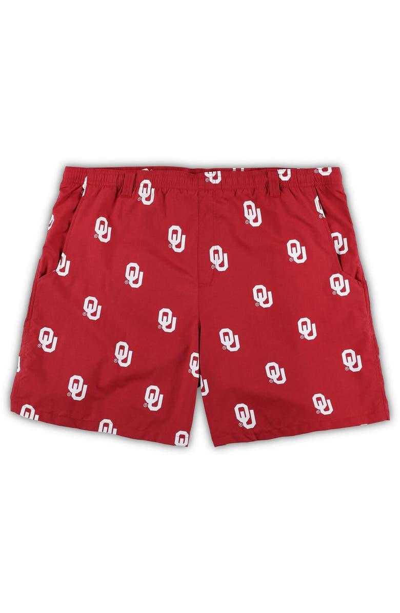 Columbia Men's Columbia Crimson Oklahoma Sooners Big & Tall Backcast II Allover Print Omni-Shade Shorts, Alternate, color, Crimson