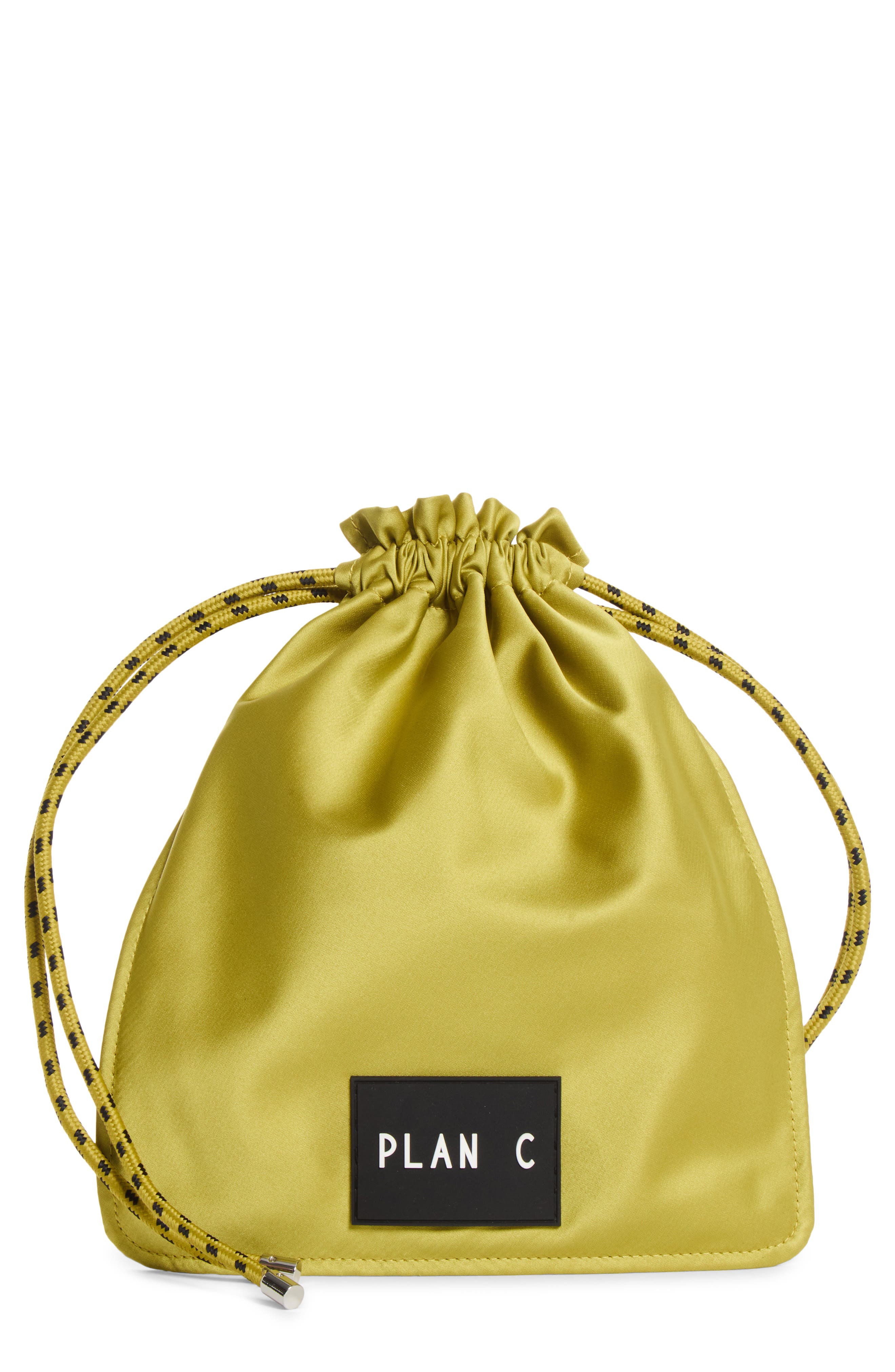 Satin Bucket Bag, Main, color, CITRON