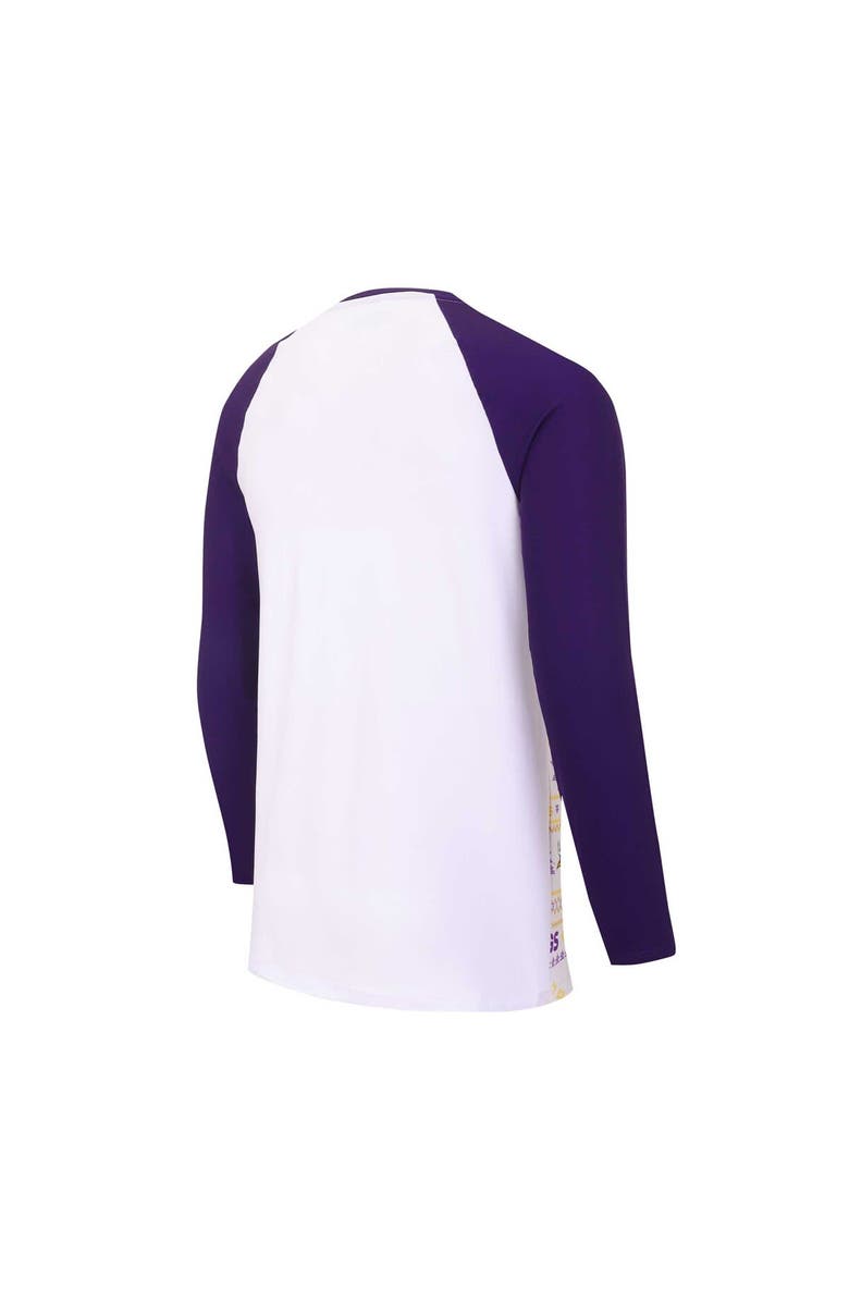 CONCEPTS SPORT Men's Concepts Sport White/Purple Minnesota Vikings Tinsel Raglan Long Sleeve T-Shirt & Pants Sleep Set, Alternate, color, White