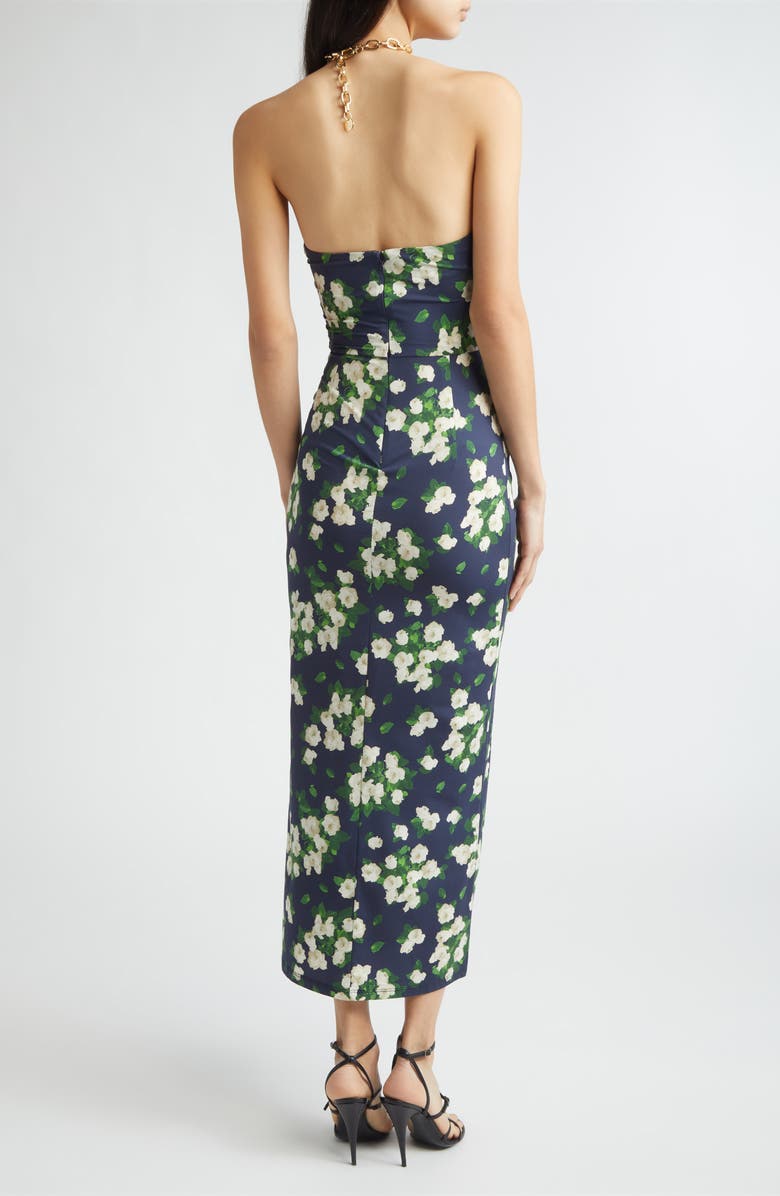 Carolina Herrera Floral Print Jersey Halter Dress, Alternate, color, Midnight Multi