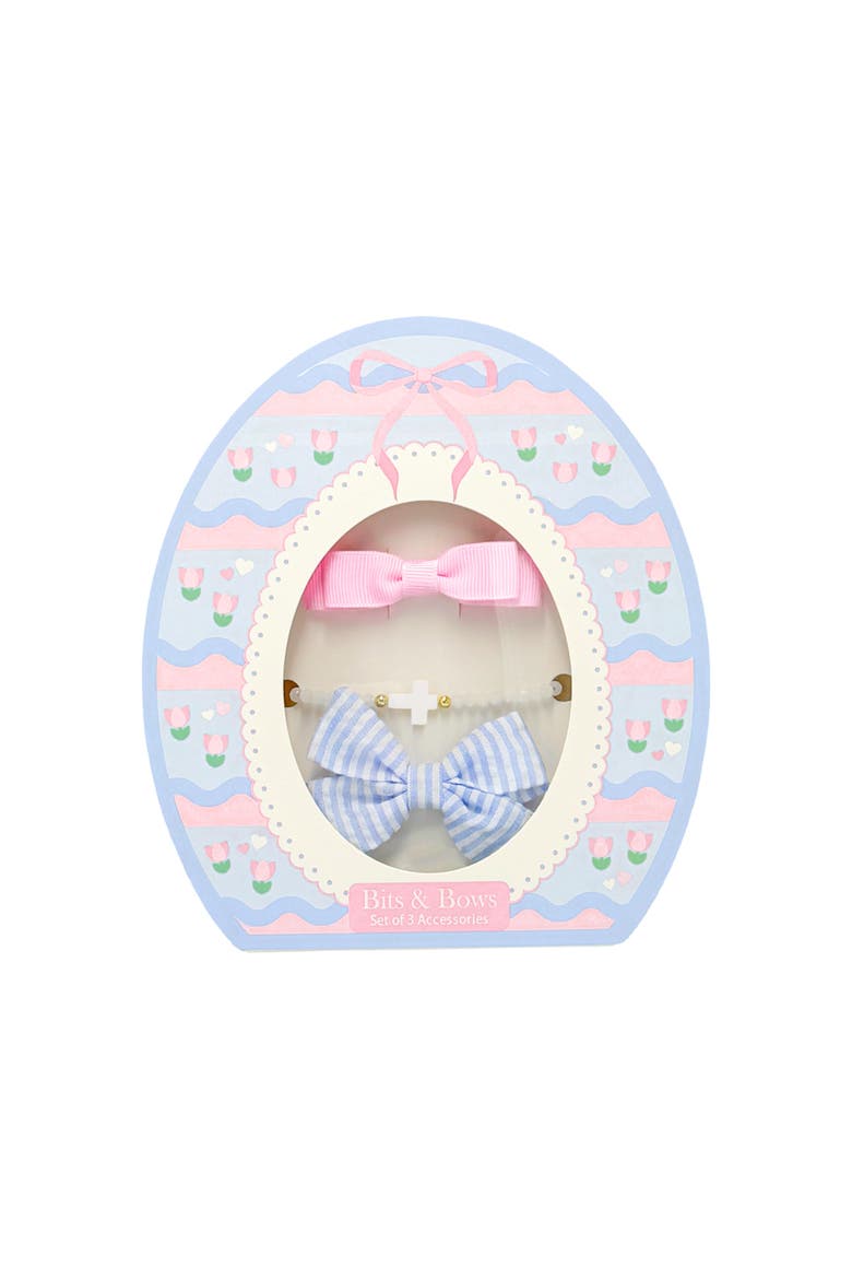 Easter Egg Bows and Bracelet Set, Main, color, Blue