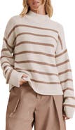 Splendid Nora Stripe Mock Neck Sweater