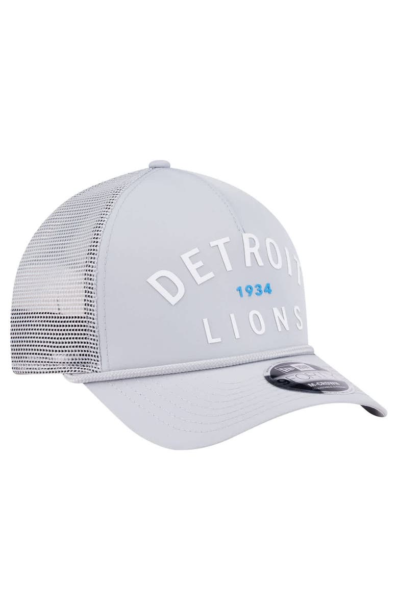 New Era Men's New Era  Gray Detroit Lions Active Minimalist M-Crown A-Frame 9FORTY Adjustable Hat, Alternate, color, 