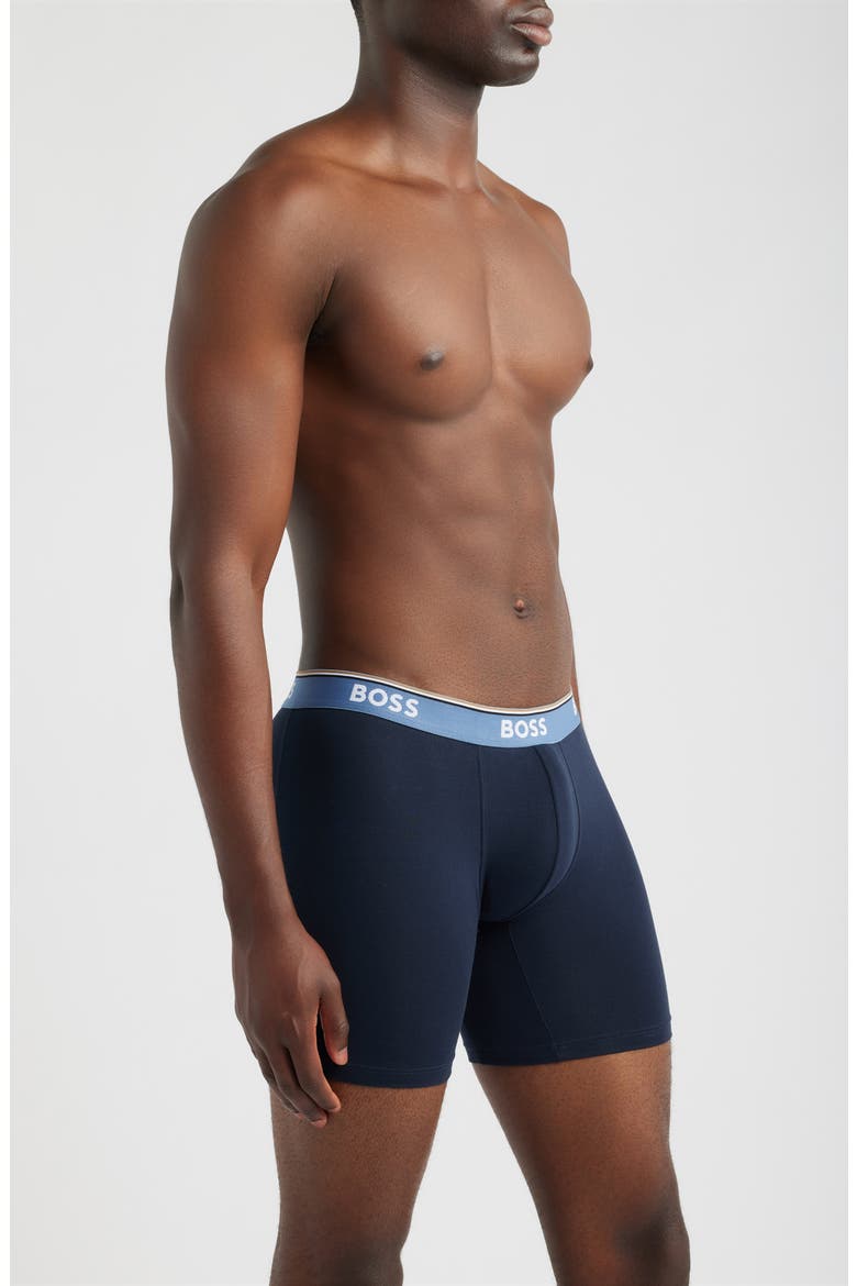 3-Pack Power Stretch Cotton Long Boxer Briefs, Alternate, color, NAVY