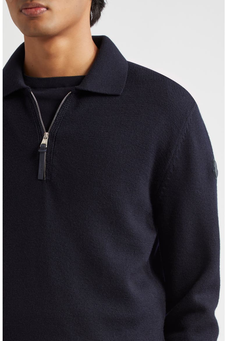 Tricot Virgin Wool Polo Sweater, Alternate, color, NAVY