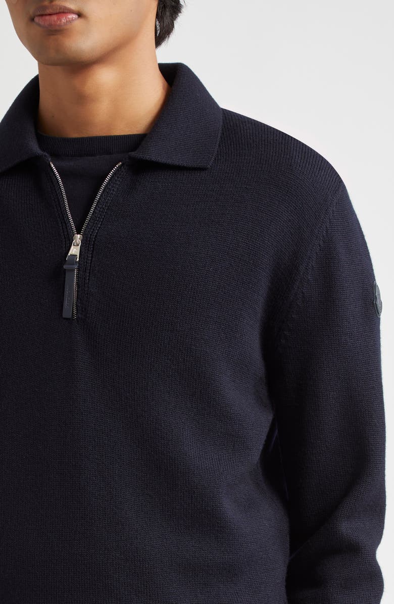 Moncler Tricot Virgin Wool Polo Sweater, Alternate, color, 