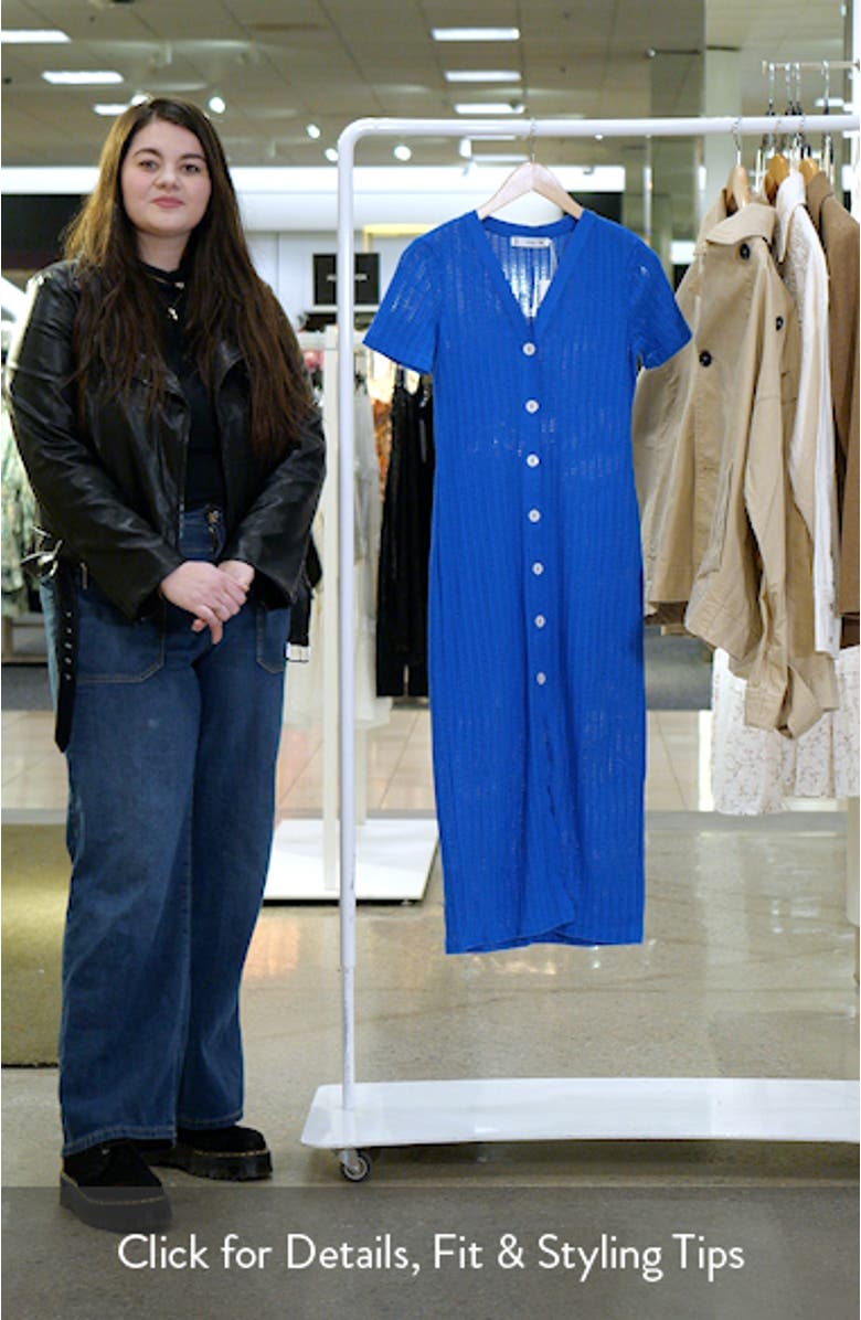 Open Stitch Button Front Knit Dress, sales video thumbnail