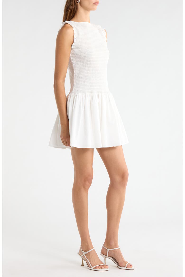 Esme Smocked Poplin Minidress, Alternate, color, IVORY