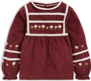 Mini Boden Kids' Embroidered Lace Cotton Top