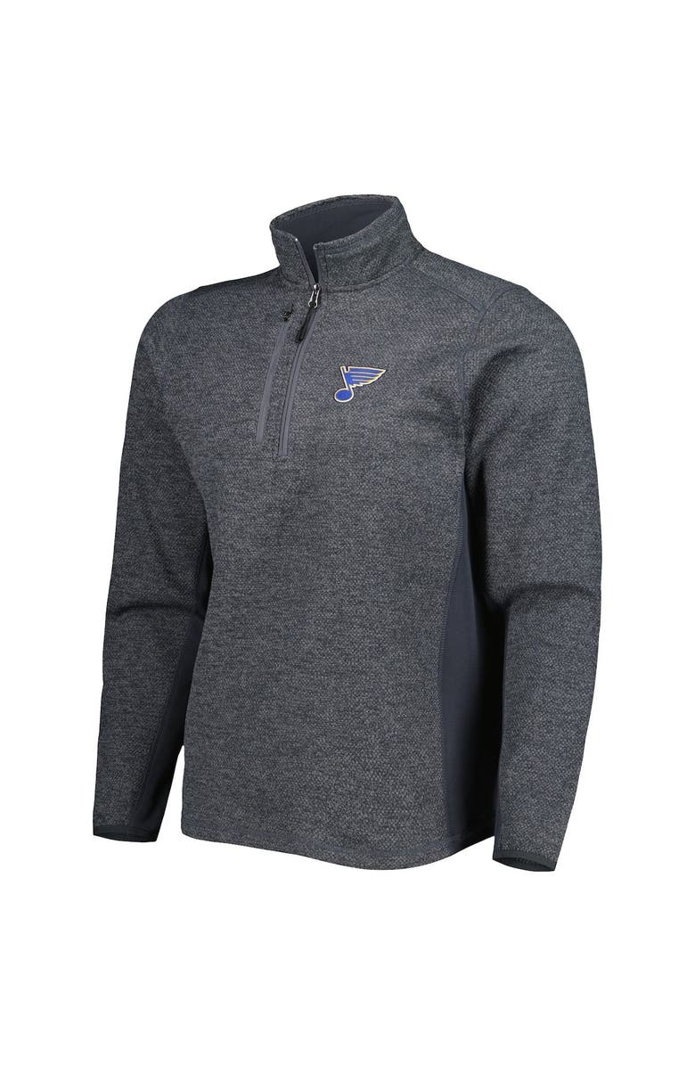 ANTIGUA Men's Antigua Heathered Charcoal St. Louis Blues Course Quarter-Zip Jacket, Alternate, color, Heather Charcoal