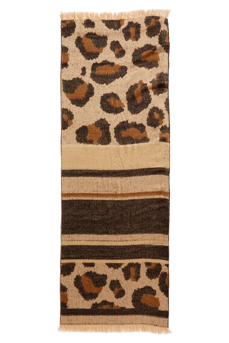 Mixed Leopard Pattern Scarf, Alternate, color, BROWN MULTI