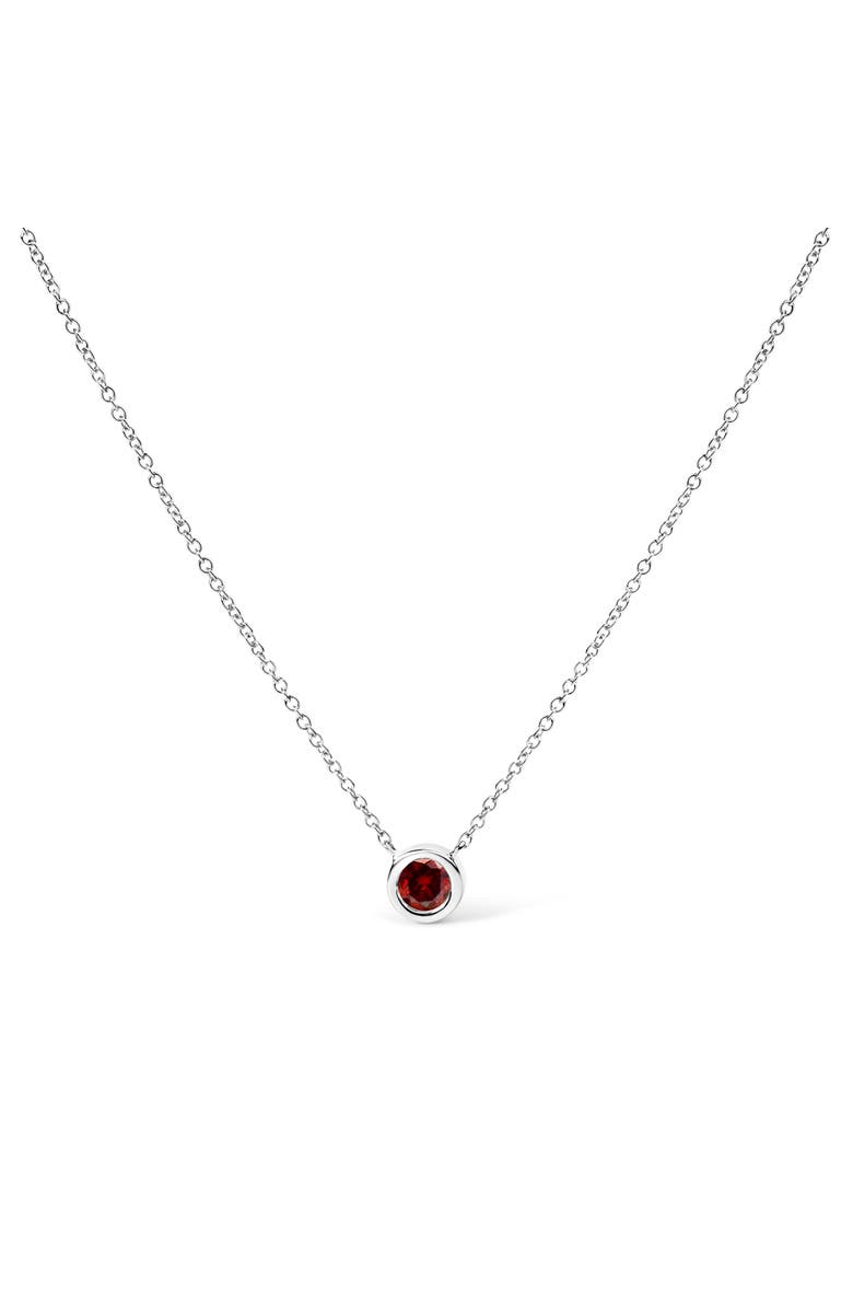 Haus of Brilliance 14K White Gold 1/2 Cttw Red Lab Grown Diamond Bezel-Set Solitaire Pendant Necklace, Alternate, color, White