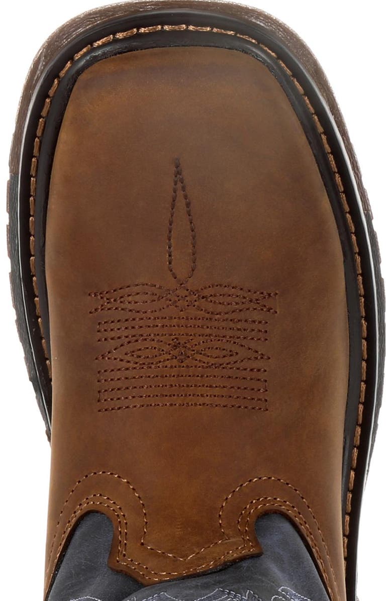 Rocky Big Kids' Ride Flx Western Boot, Alternate, color, Denim Brown