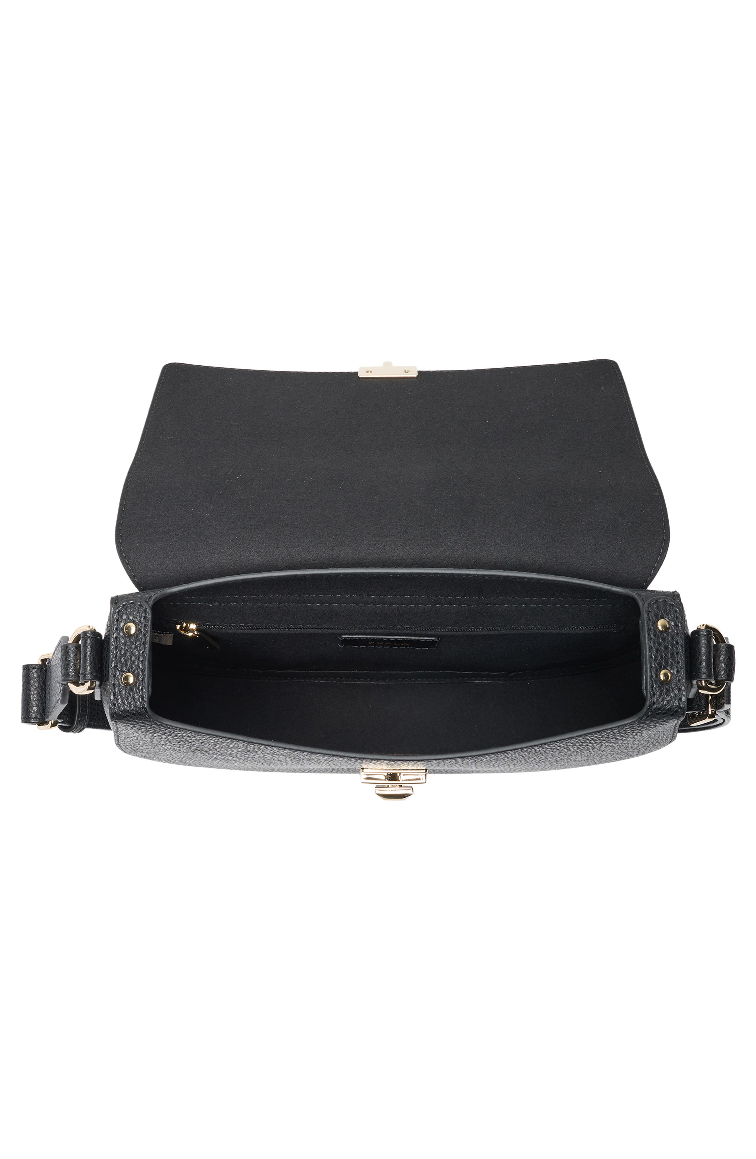 Furla Glenn Small Leather Crossbody Bag, Alternate, color, Nero