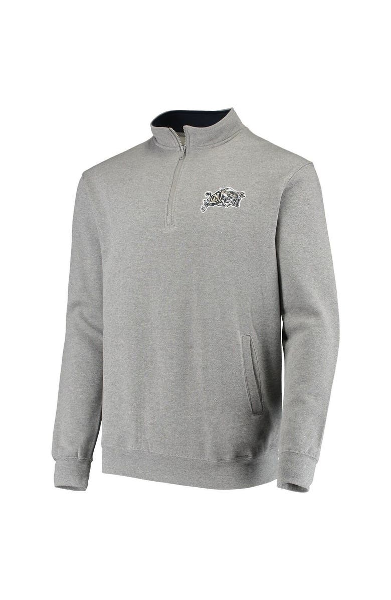 COLOSSEUM Men's Colosseum Heathered Gray Navy Midshipmen Tortugas Logo Quarter-Zip Jacket, Alternate, color,