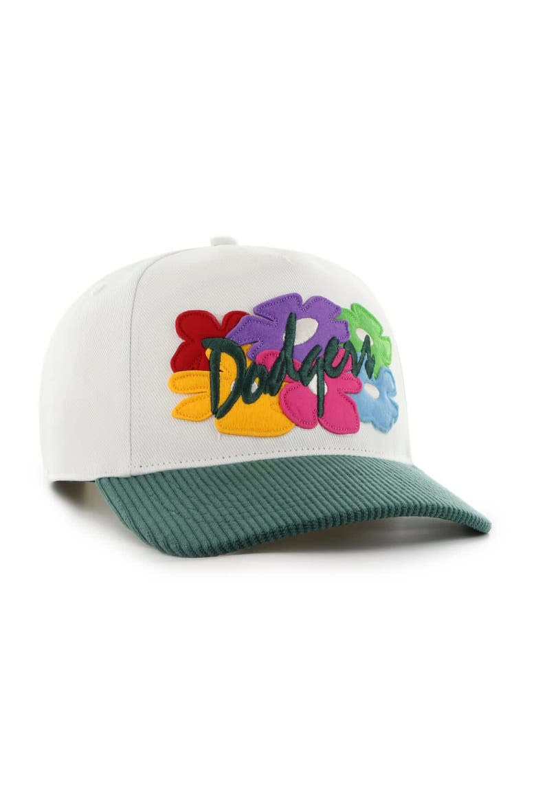 Men's '47 White/Green Los Angeles Dodgers Flora Gallery Hitch Adjustable Hat, Alternate, color, White