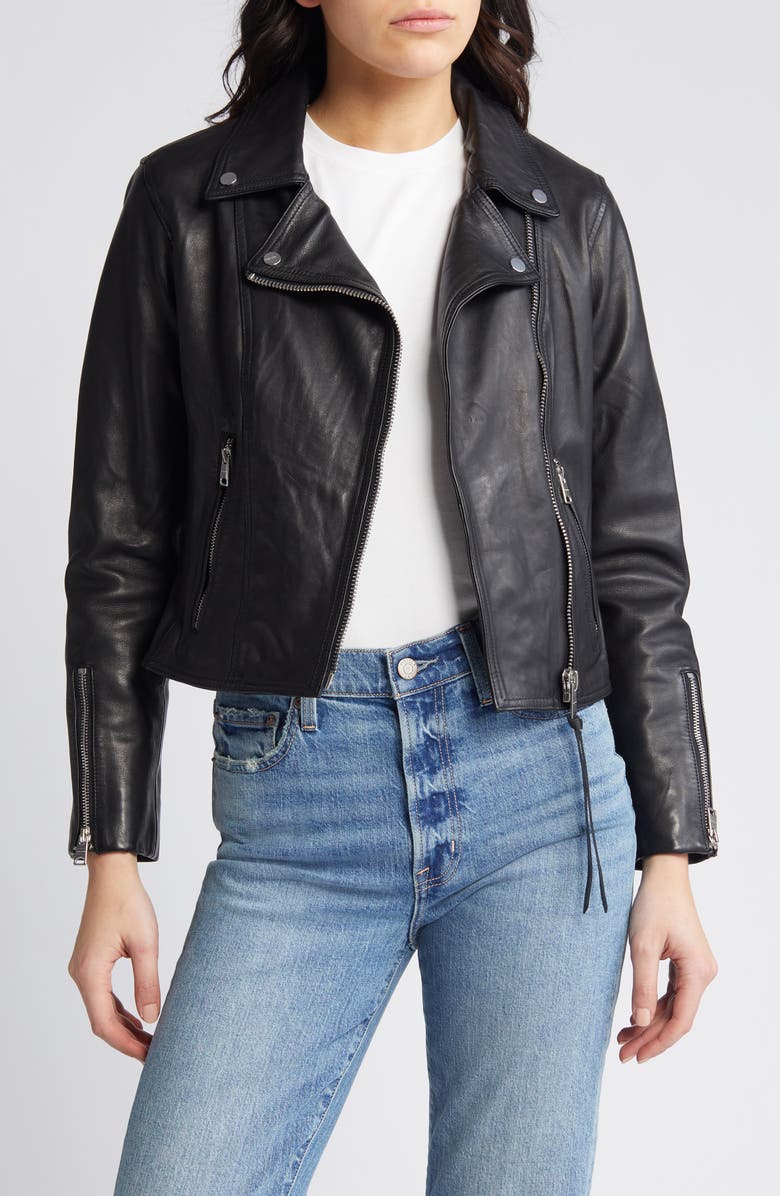 AllSaints Neve Leather Moto Jacket, Main, color, 