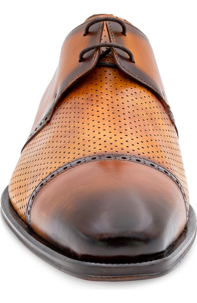 Mezlan Patina Burnished Derby, Alternate, color, Dark Cognac/ Honey
