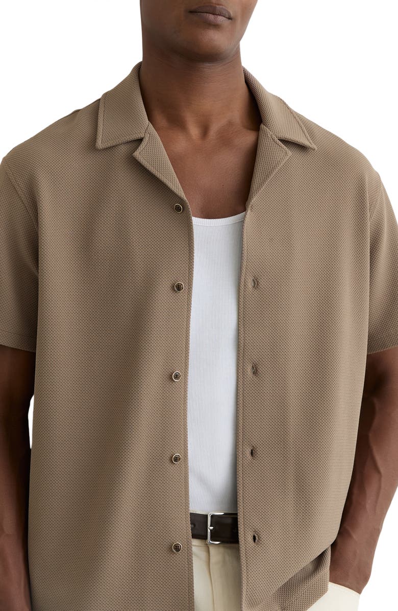 Reiss Cedric Camp Shirt, Alternate, color, Camel Brown