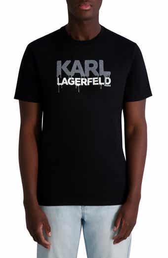 KARL LAGERFELD PARIS Drippy Beaded Logo Graphic T-Shirt