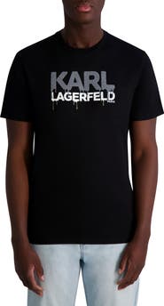 KARL LAGERFELD PARIS Drippy Beaded Logo Graphic T-Shirt