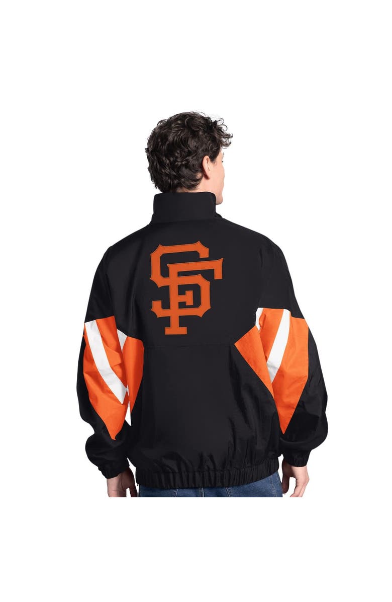 STARTER Men's Starter Black San Francisco Giants Cooperstown Chief Half-Zip Pullover, Alternate, color, Black