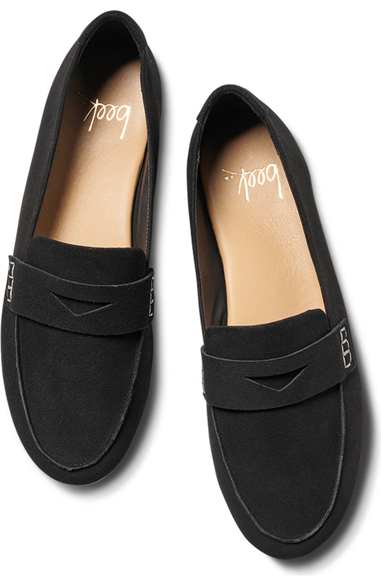 Beek Moorhen Penny Loafer, Alternate, color, Black Suede
