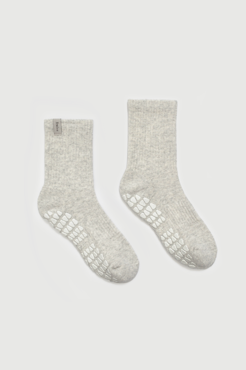 Fraise Heather Oat Grip Sock Trio In Multi