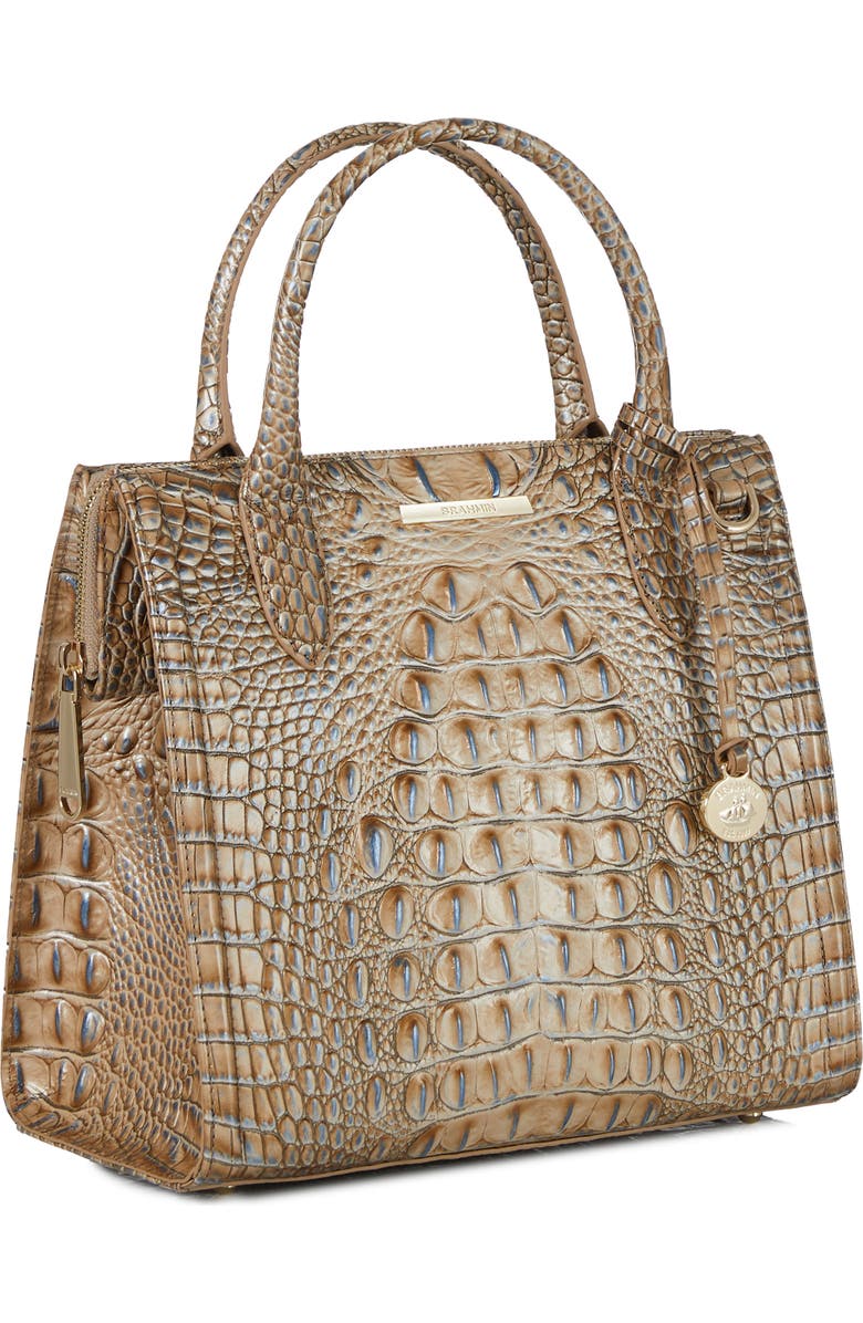 Brahmin Small Caroline Croc Embossed Leather Satchel, Alternate, color,