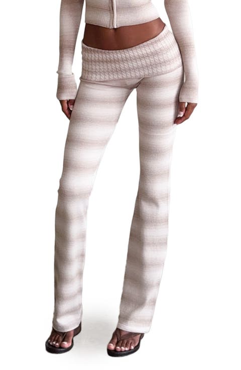 Marissa Low Waist Stripe Knit Flare Pants