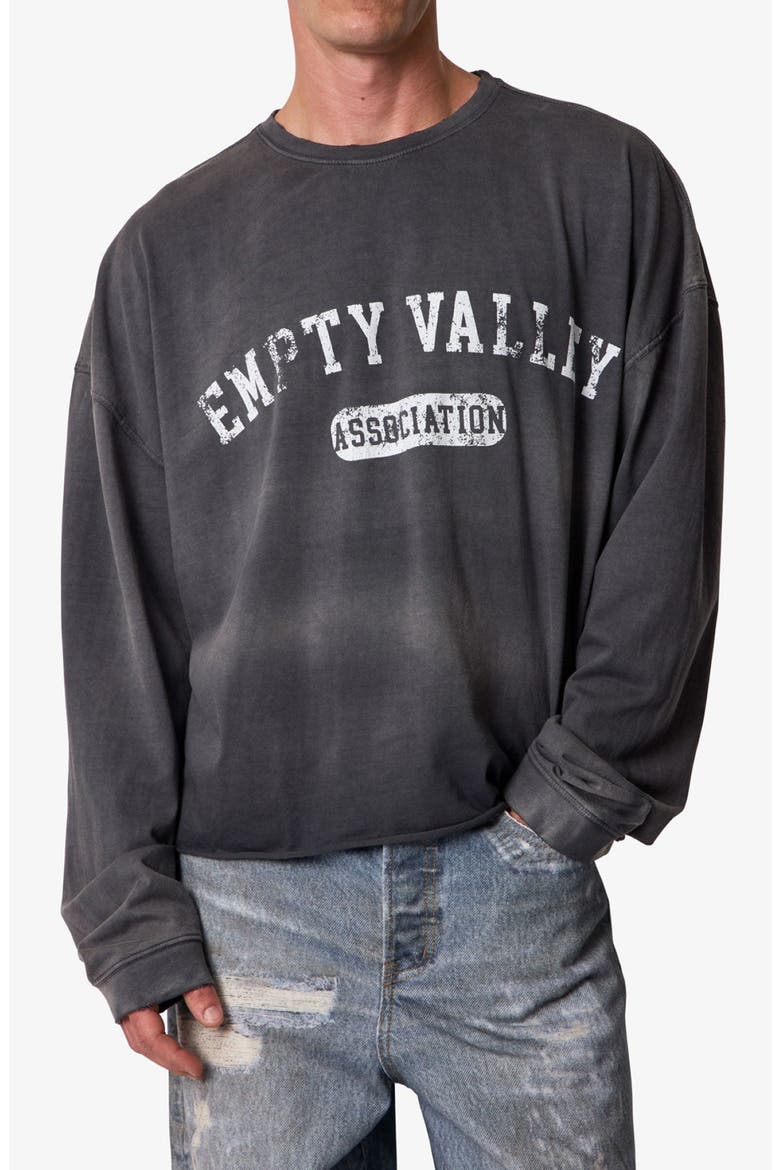 Empty Valley Long Sleeve Cotton Graphic T-Shirt, Alternate, color, WASHED BLACK