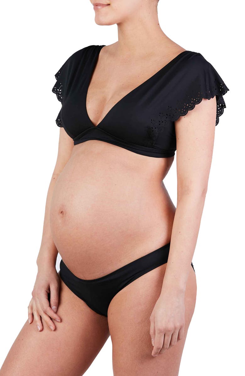 Cache Coeur Maternity bikini Bloom, Main, color, Black