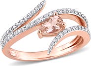 Julianna B. Morganite & Diamond Open Wrap Ring 10k