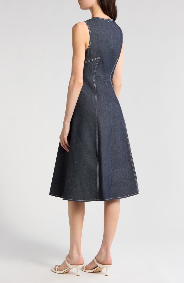 Vince Camuto Denim Fit & Flare Midi Dress, Alternate, color, 