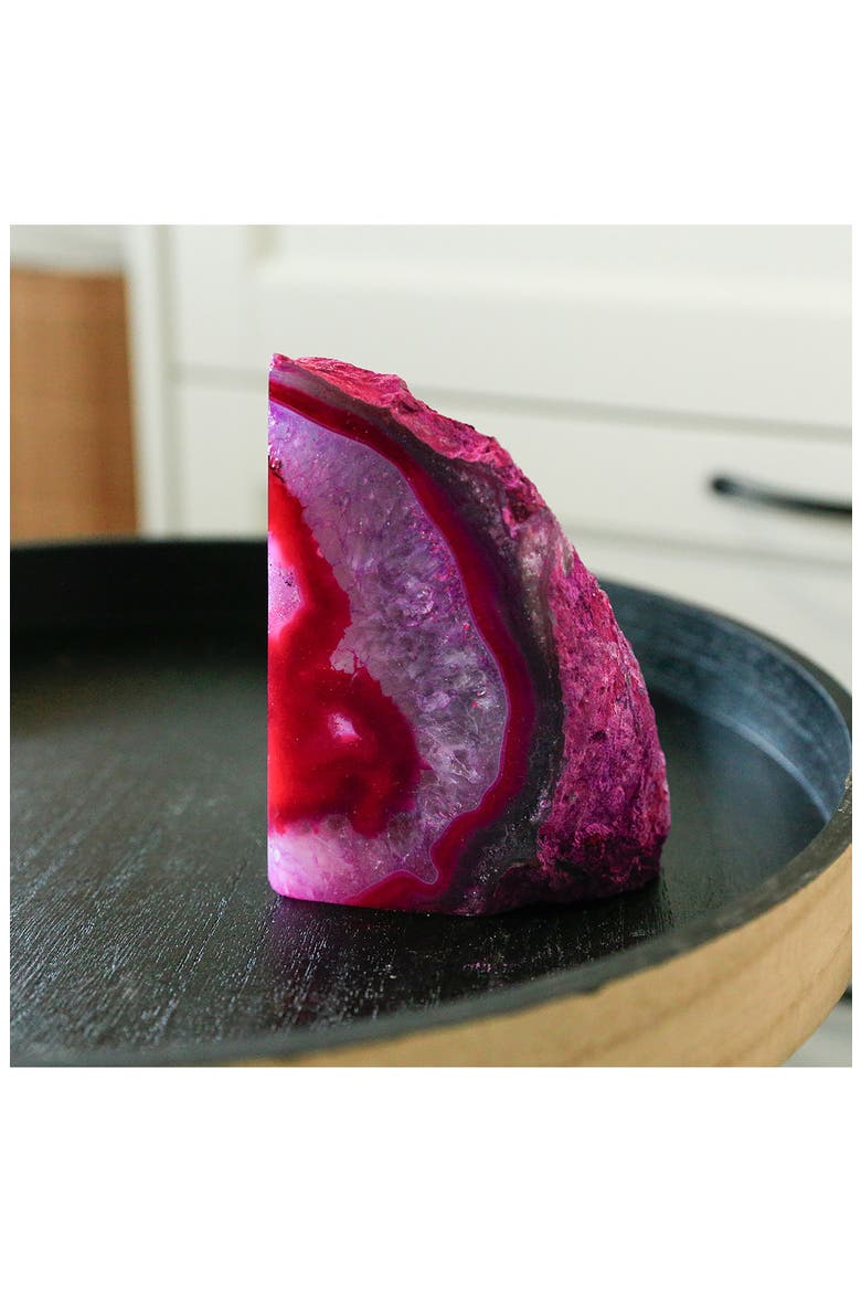 Medium Agate Bookend, Alternate, color, PINK