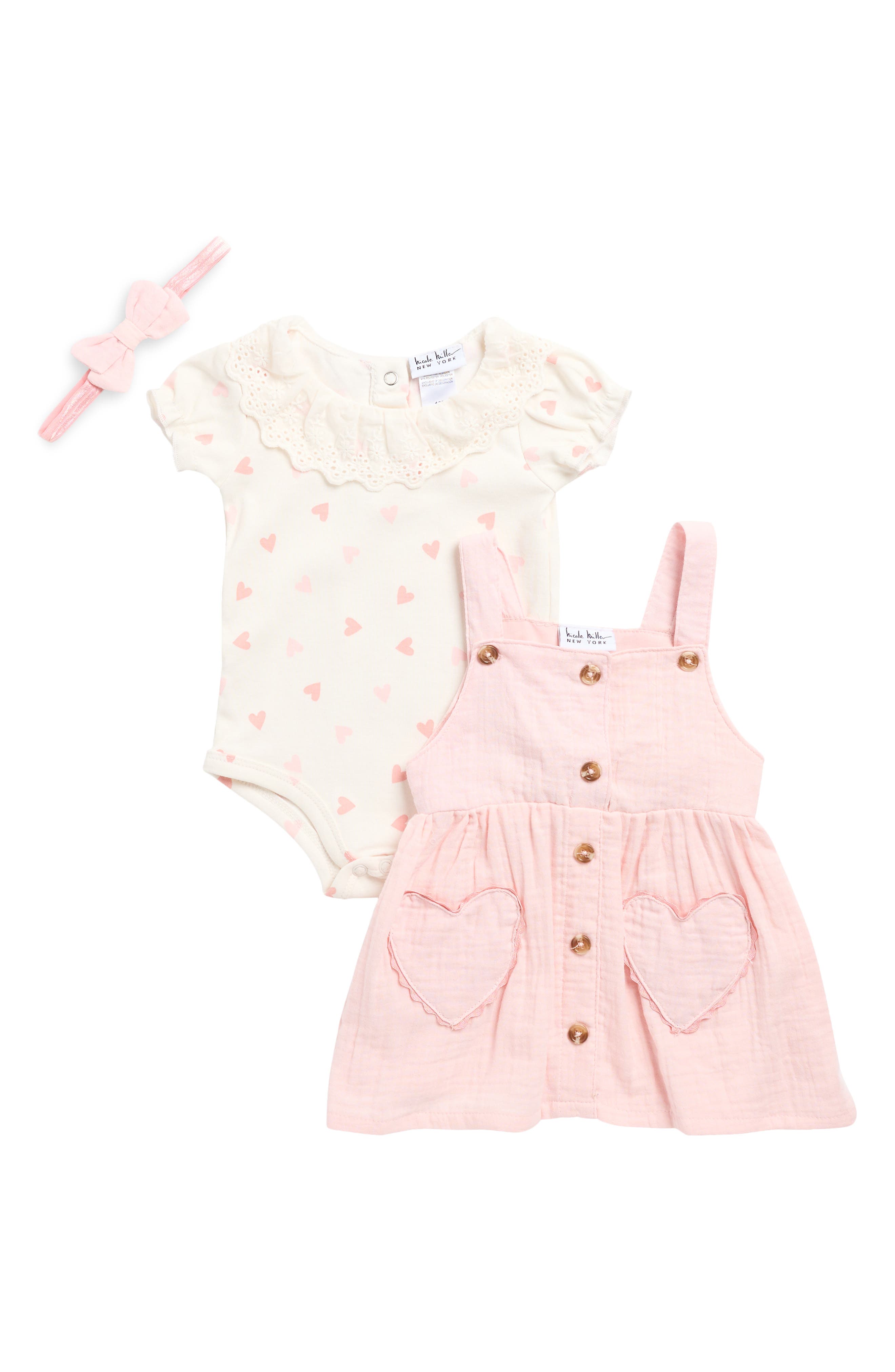 Nicole Miller Three-Piece Heart Jumper Dress Set