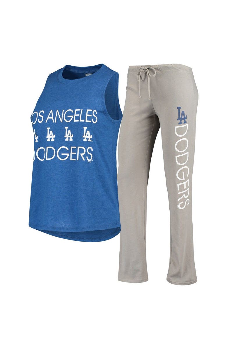 CONCEPTS SPORT Women's Concepts Sport Gray/Royal Los Angeles Dodgers Meter Muscle Tank Top & Pants Sleep Set, Main, color, Gray