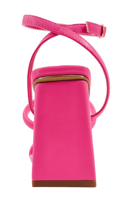 Shushop Evangeline Block Heel Sandal In Bright Pink
