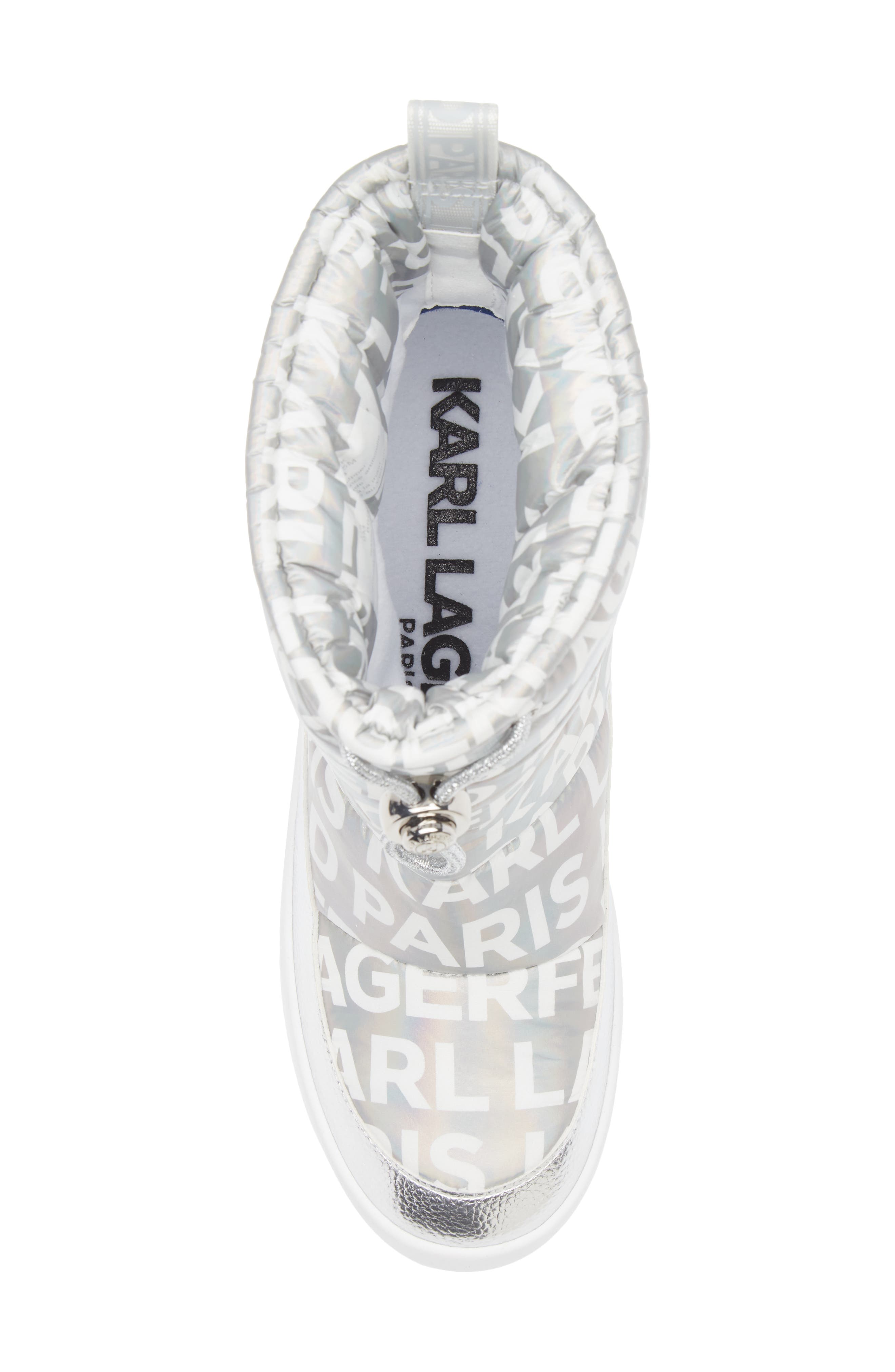 KARL LAGERFELD PARIS Bronwyn Wedge Boot, Alternate, color, Silver Iridescent