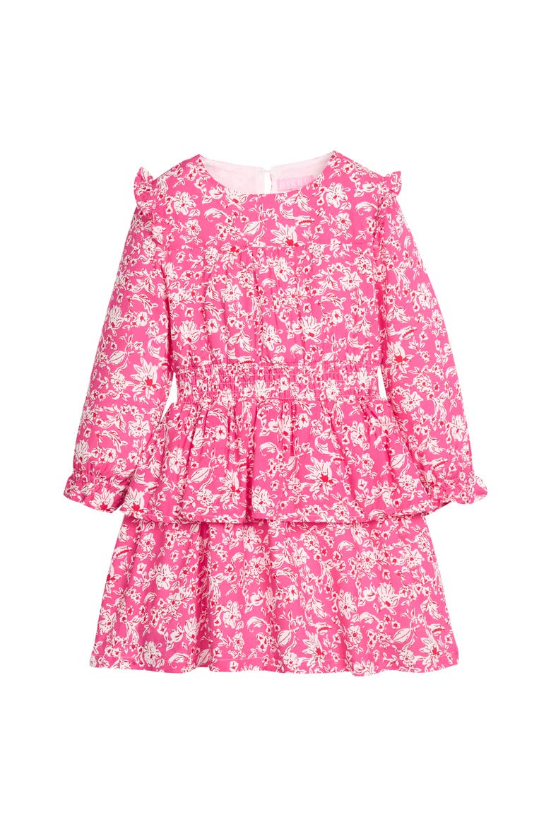 Kids' Floral Ruffle Carleton Dress, Main, color, Hot Pink Abstract Floral