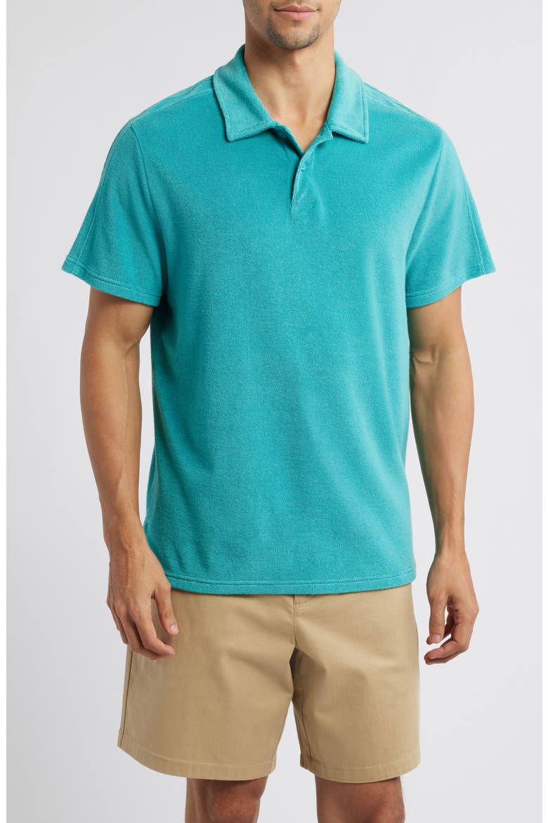 Terry Cloth Polo, Main, color, BALTIC TEAL