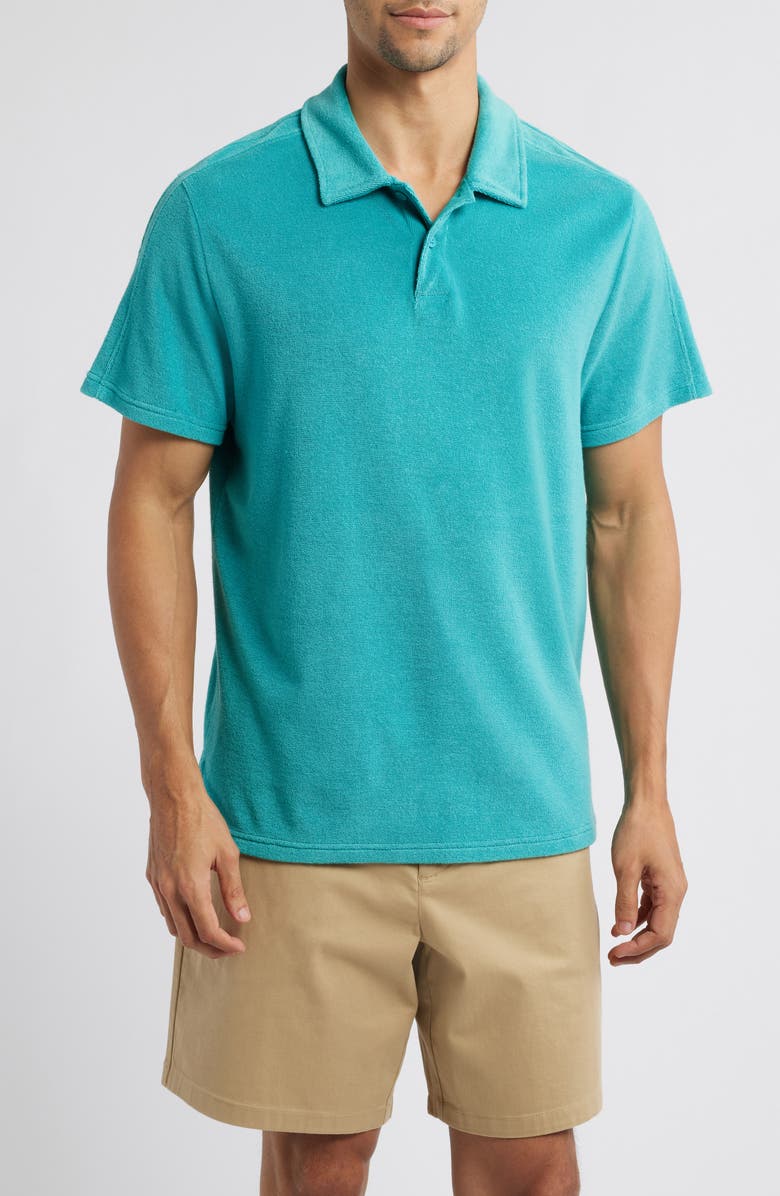 Fair Harbor Terry Cloth Polo, Main, color, Baltic Teal