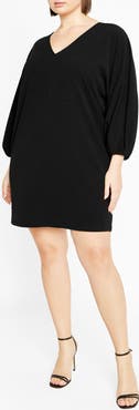 City Chic Oakleigh Long Sleeve Shift Minidress