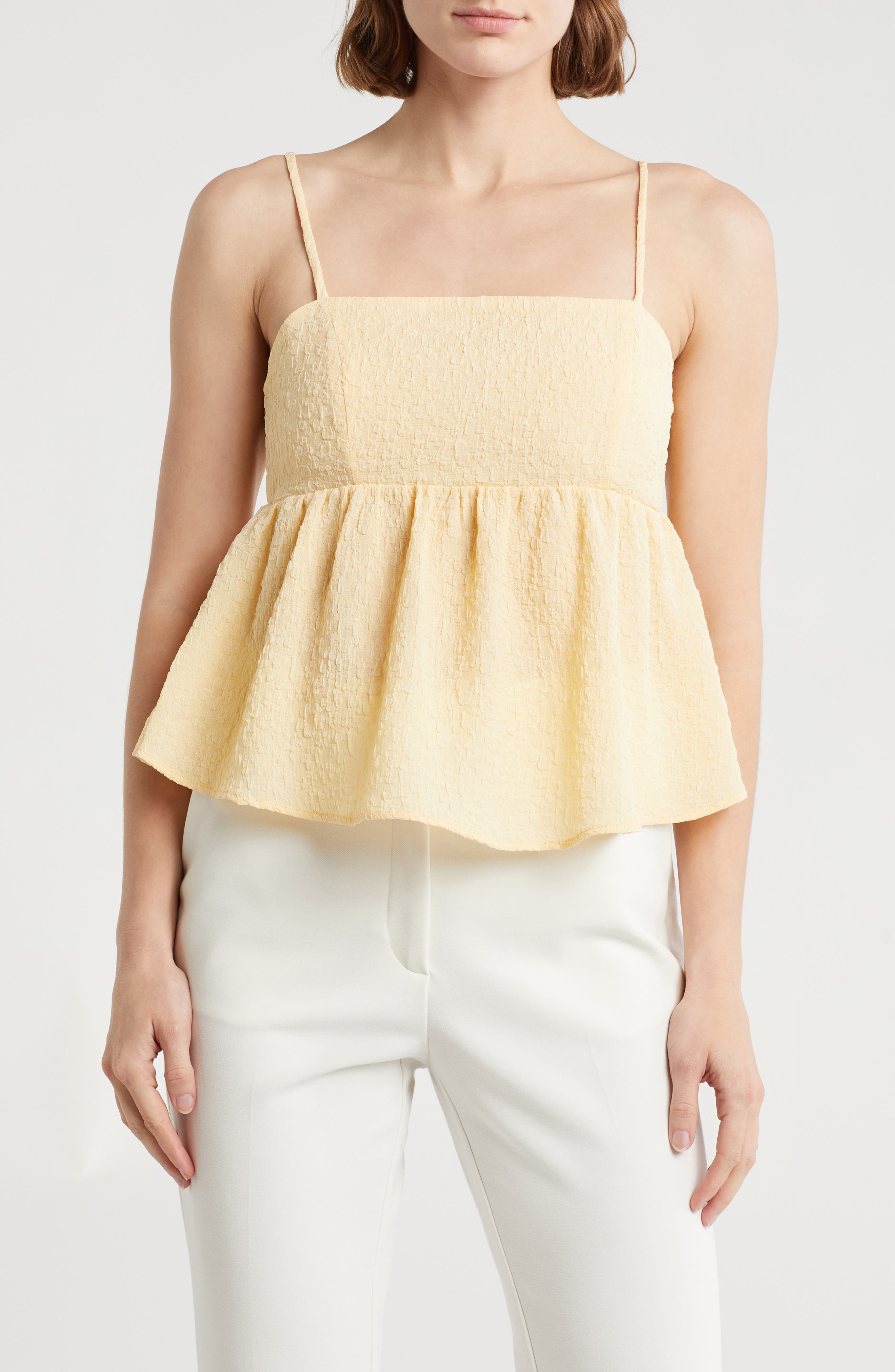 Elodie Textured Peplum Camisole