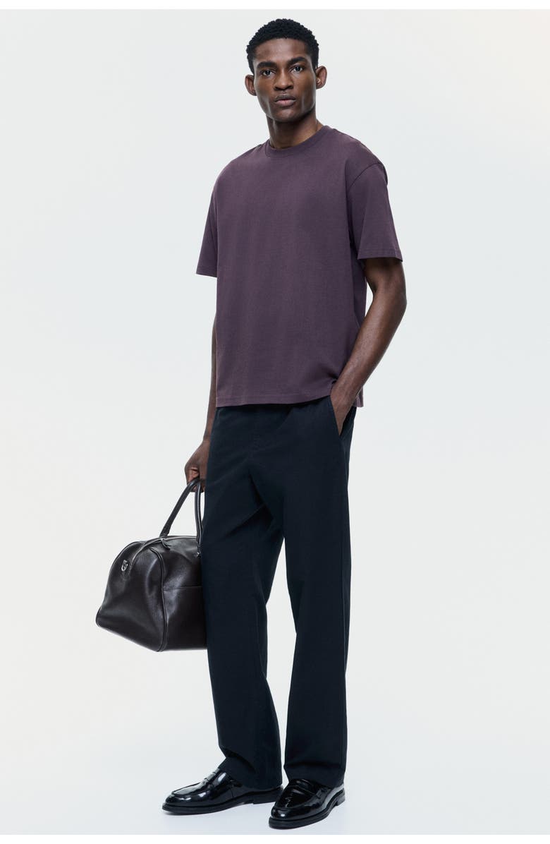 H&M Regular-fit linen-blend pants, Main, color, Black