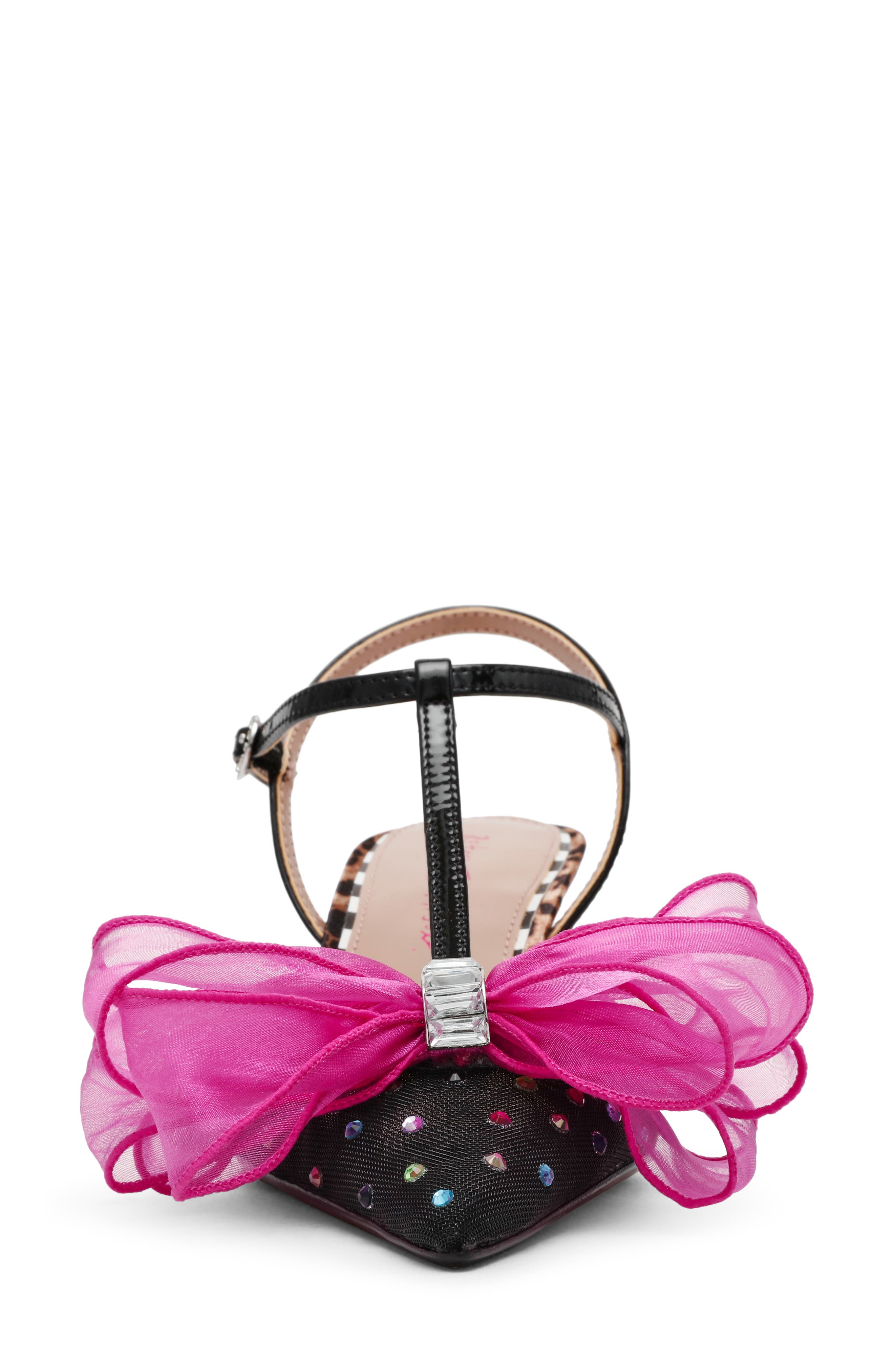 Betsey Johnson Lillyan Pointed Toe Ankle Strap Pump, Alternate, color, Black Multi