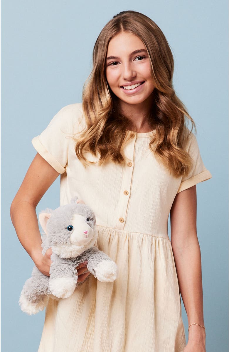 Warmies Laying Down Gray Cat Plush Toy, Alternate, color, Medium Gray