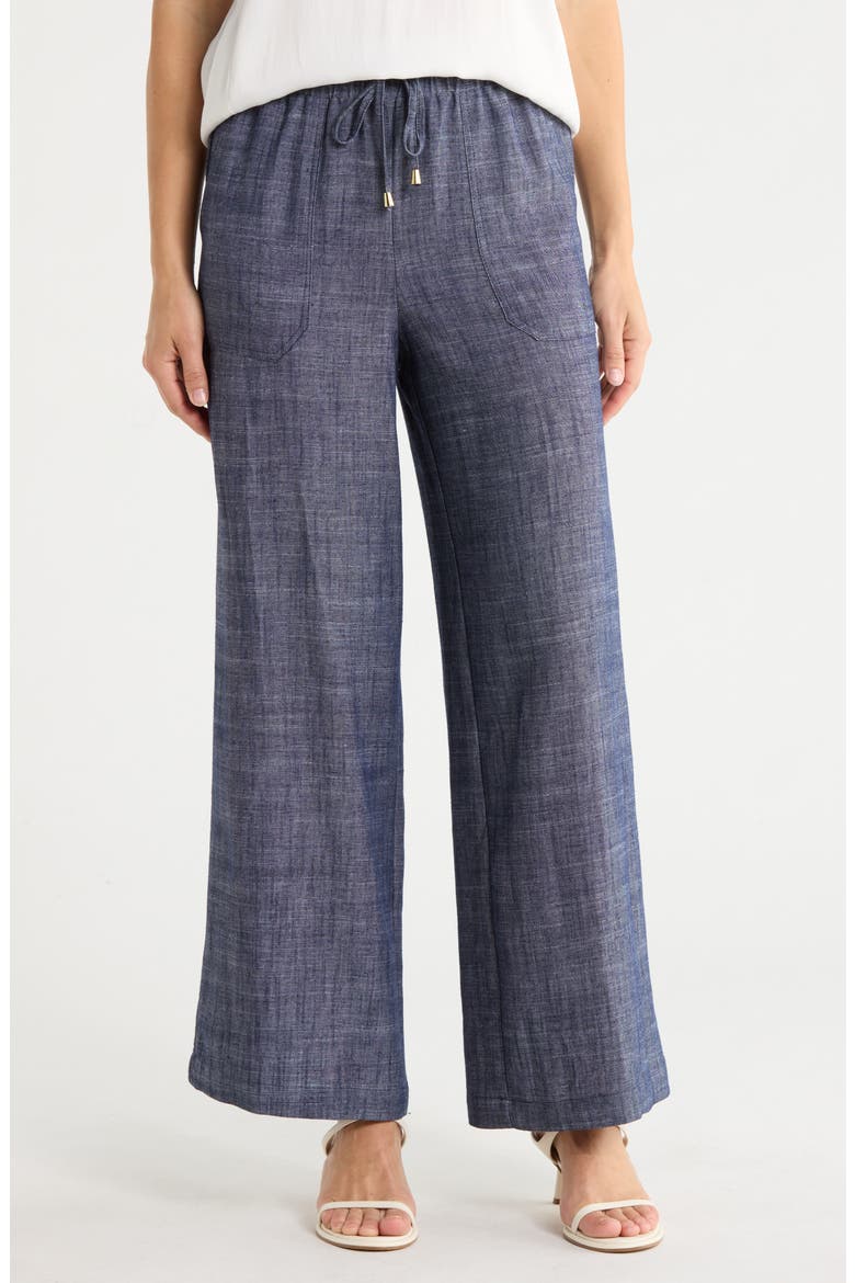 Wide Leg Chambray Pants, Main, color, CHAMBRAY BLUE