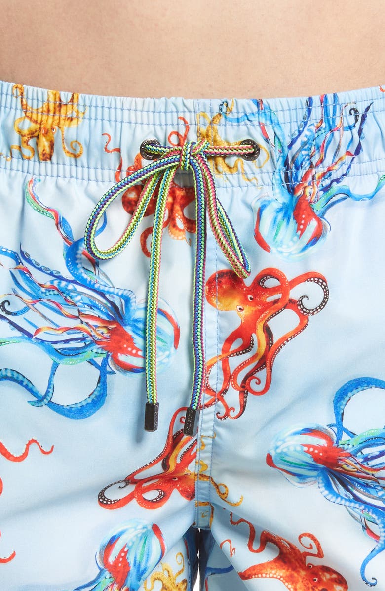 Bugatchi Octopus Print Swim Trunks, Alternate, color, 