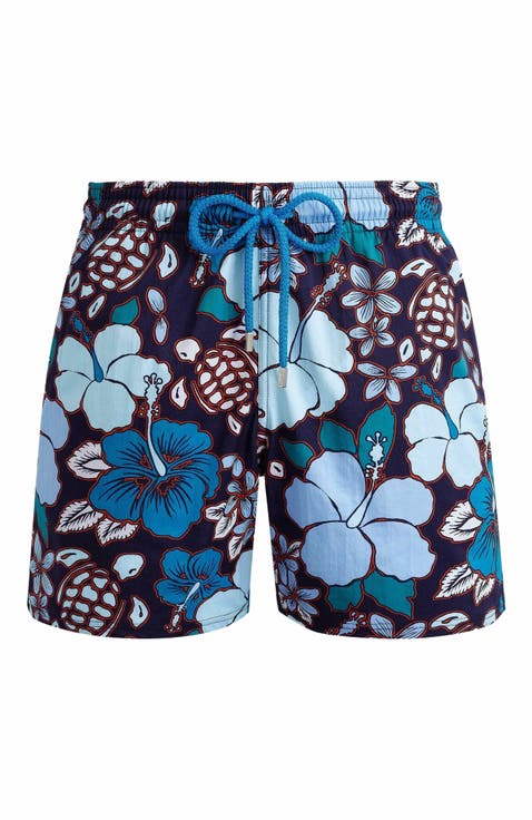 Men's Tropical Turtles Stretch Swim Trunks